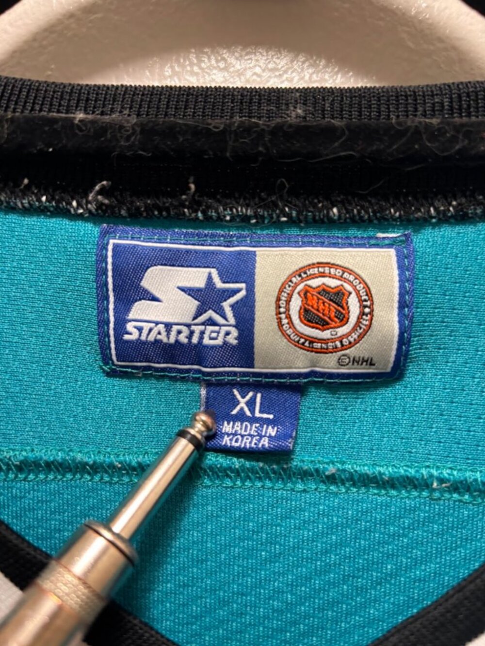 90s Starter San Jose Sharks Jersey, XL - Picture 3 of 4